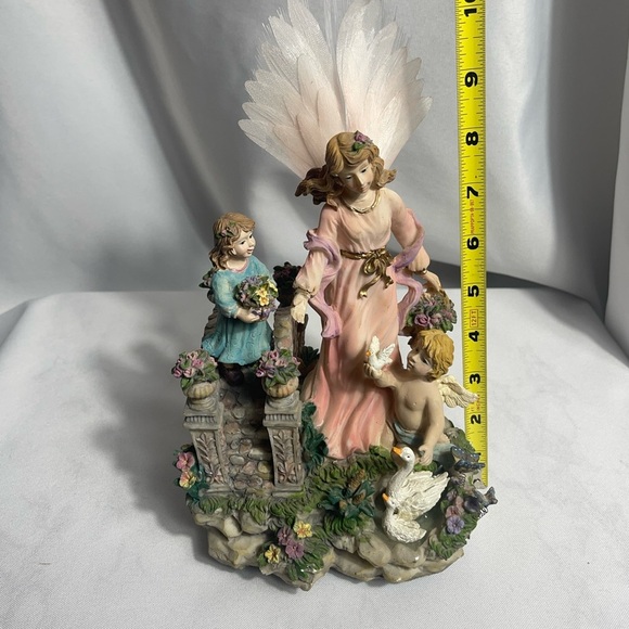 Vtg Musical Fiber Optic Angel 
"Angels We Have Heard On High" w/ Child & Cherub - Picture 12 of 13